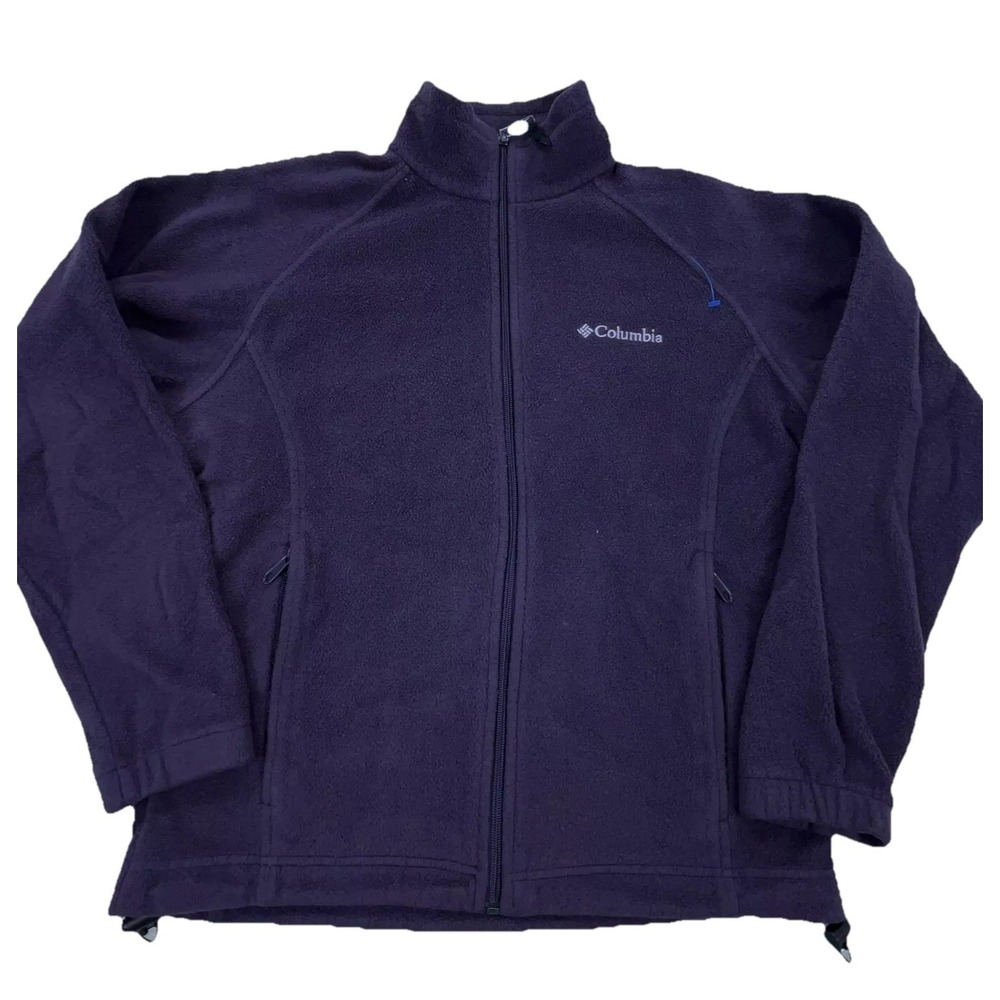 Columbia Jacket Women Small Purple Fleece Sweater Coat Layer Outdoors Hiking A7